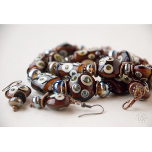 "Caramel" - beads and earrings