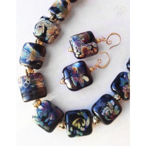 "Enjoyment of Raku": beads and earrings