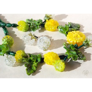 "Dandelion necklace" - necklace and earrings.